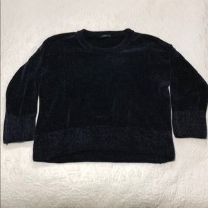 Zara Oversized Navy Chenille Sweater sz L